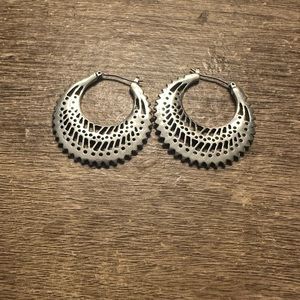 Silver stylish hoop earrings